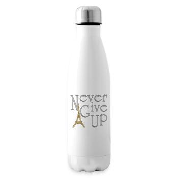 NEVER GIVE UP Silver Tower Eiffel Gold - Insulated Water Bottle - white - Right
