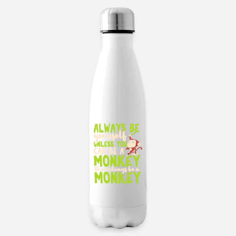 Affe - Isolierflasche - Weiß
