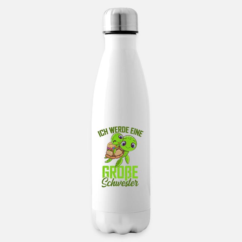 Große Schwester Schildkröte - Isolierflasche - Weiß