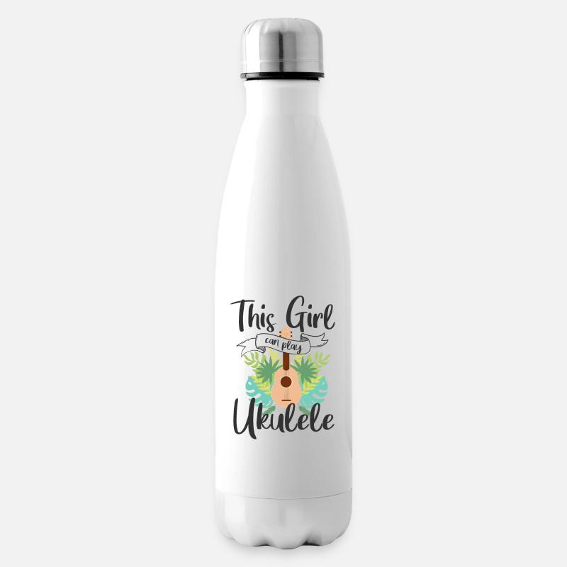 Ukulele Mädchen - Isolierflasche - Weiß
