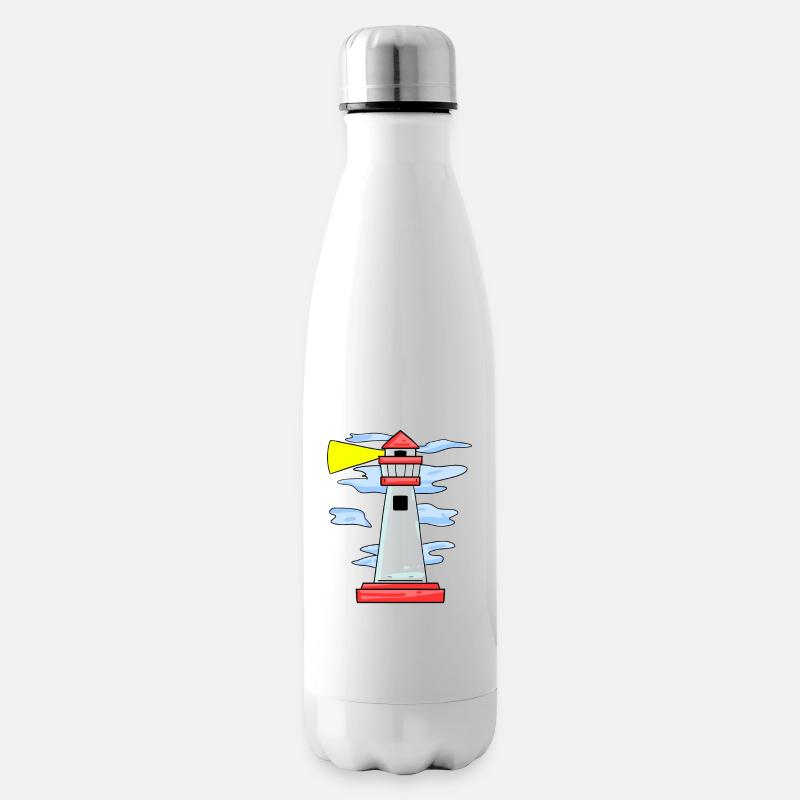Leuchtturm - Isolierflasche - Weiß
