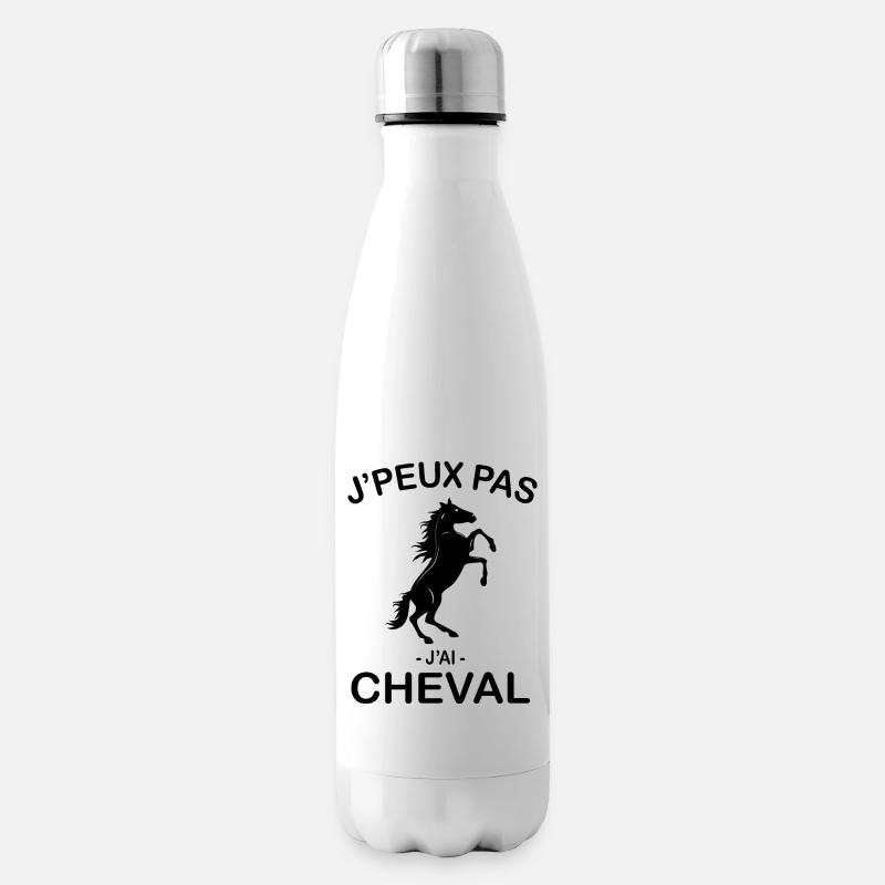 Je Peux Pas J'ai Cheval - Bouteille isotherme - blanc