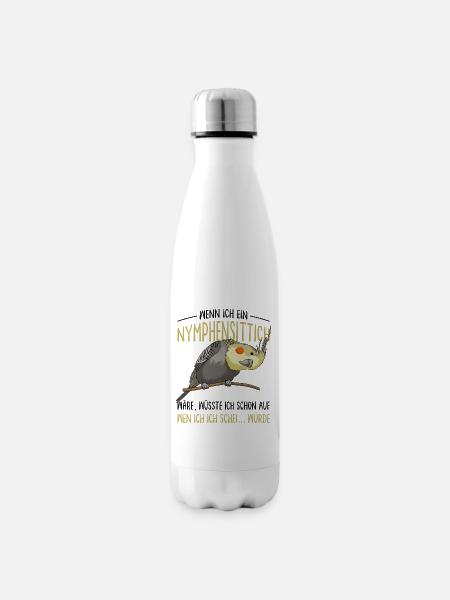 Nymphensittich - Isolierflasche - Weiß