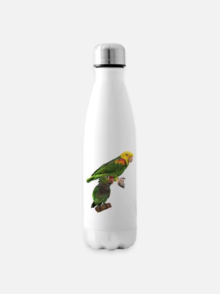 Papageien - Isolierflasche - Weiß