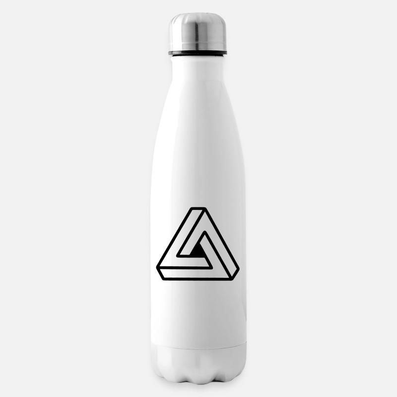 Penrose triangle - Impossible Triangle - Bouteille isotherme - blanc