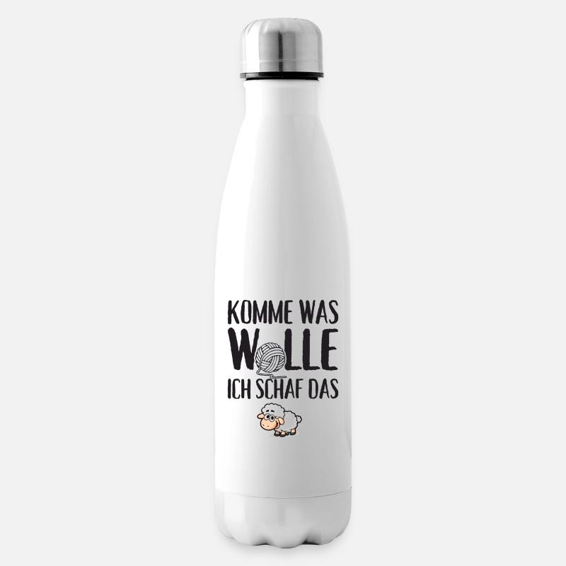 Komme was Wolle ich Schaf das - Isolierflasche - Weiß