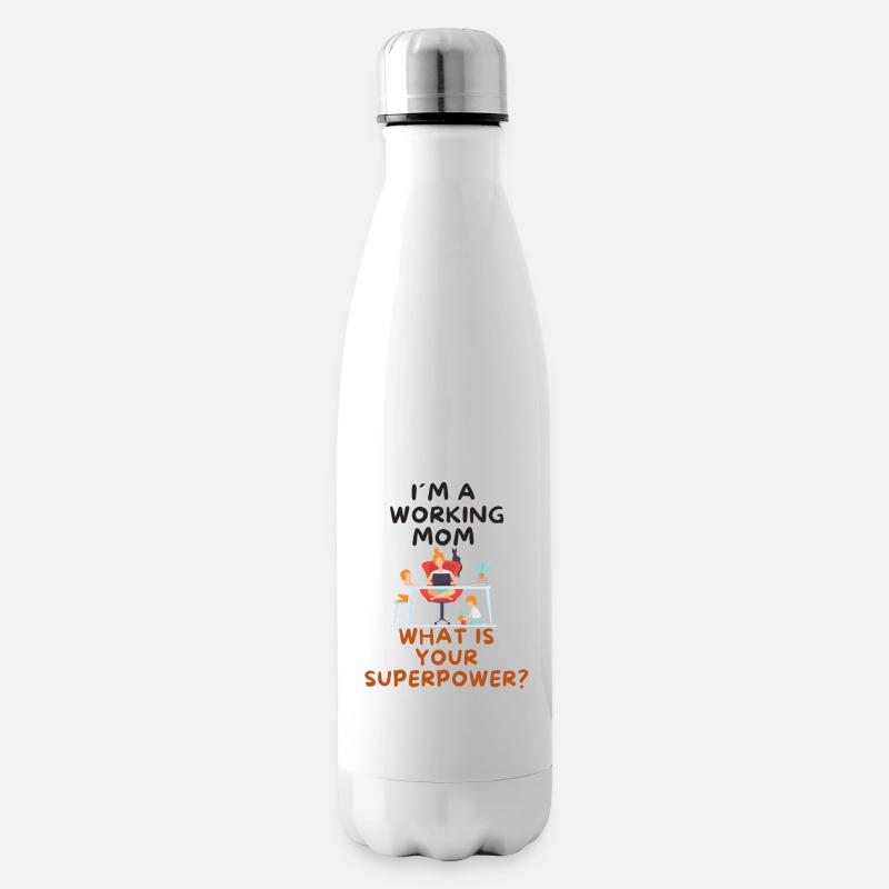 Arbeitende Mama - lustiger Spruch - Powerfrau - Isolierflasche - Weiß
