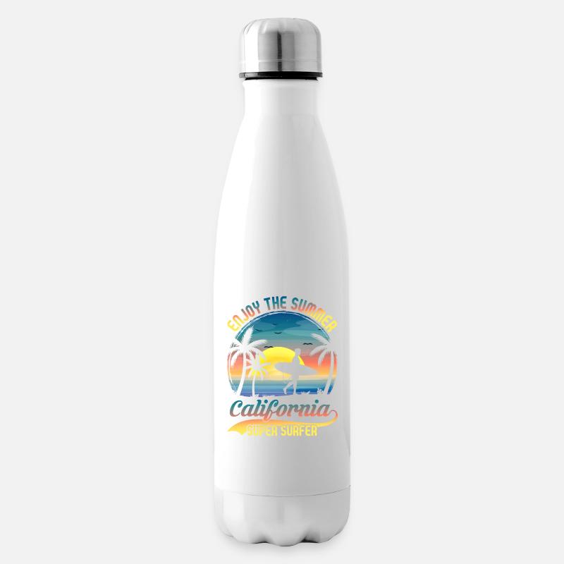 California Surfing Beach Style Design - Isolierflasche - Weiß