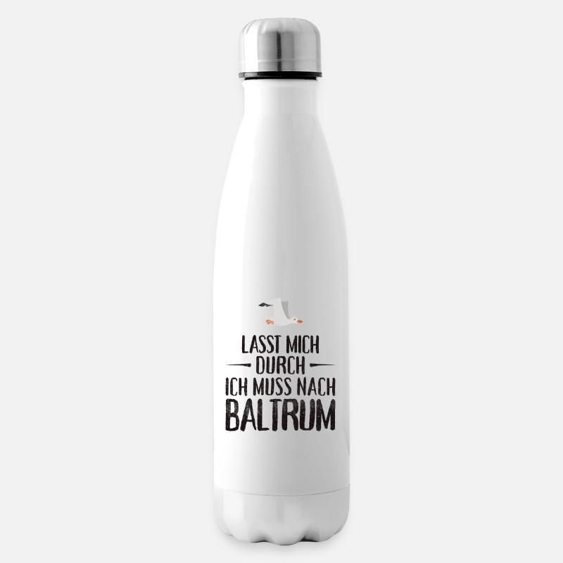 Lasst mich durch ich muss nach Baltrum Möwe - Isolierflasche - Weiß