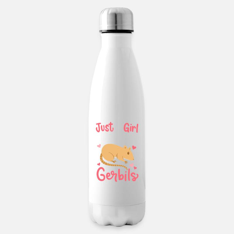 Rennmaus Gerbil - Isolierflasche - Weiß