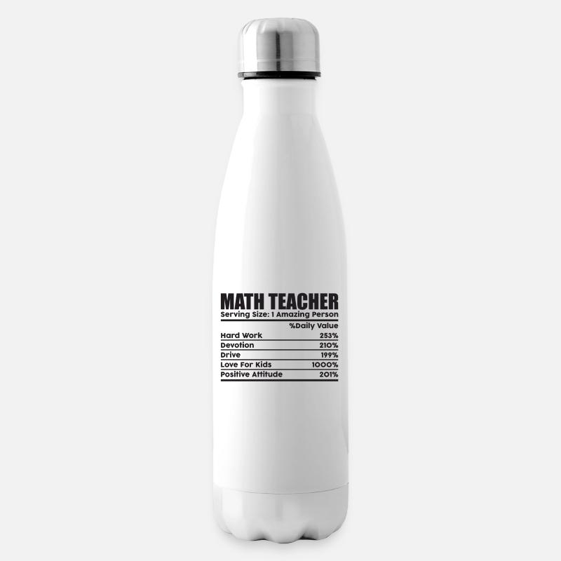 Math Teacher Serving Size 1 Amazing personne - Bouteille isotherme - blanc