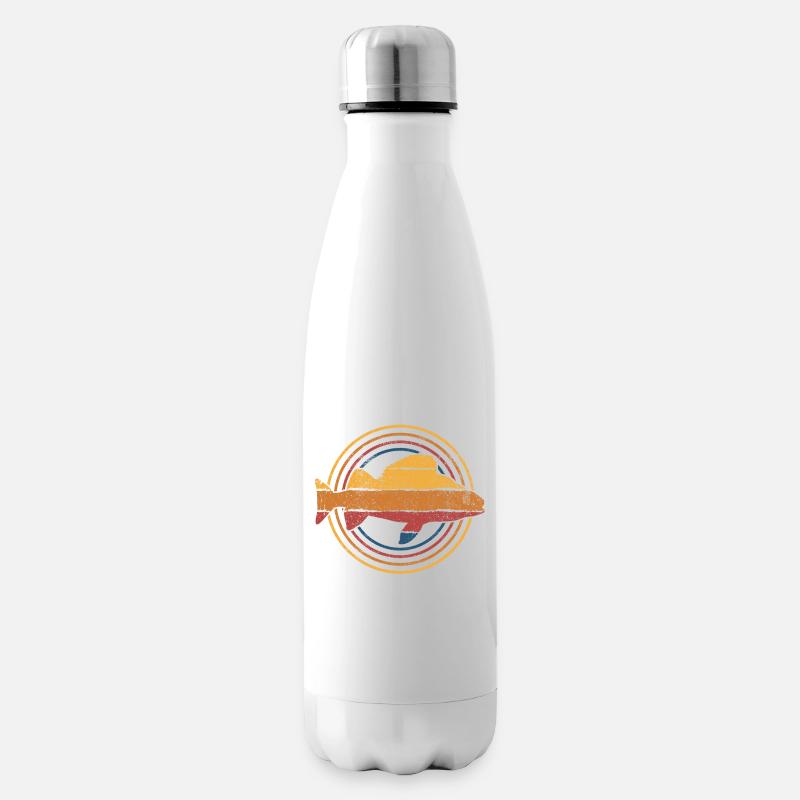 Barsch Angeln Angler - Isolierflasche - Weiß