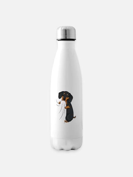 Dackel - Isolierflasche - Weiß