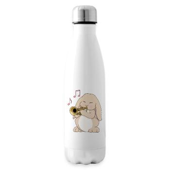 Mignon lapin trompettiste - Bouteille isotherme - blanc - Droite