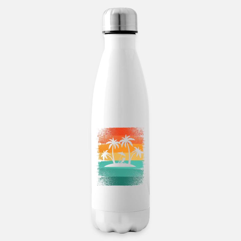 Kleine Insel Mit Palmen - Isolierflasche - Weiß
