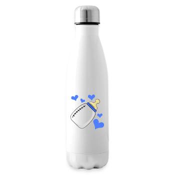 Milk bottle Boy pregnant birth - Insulated Water Bottle - white - Right