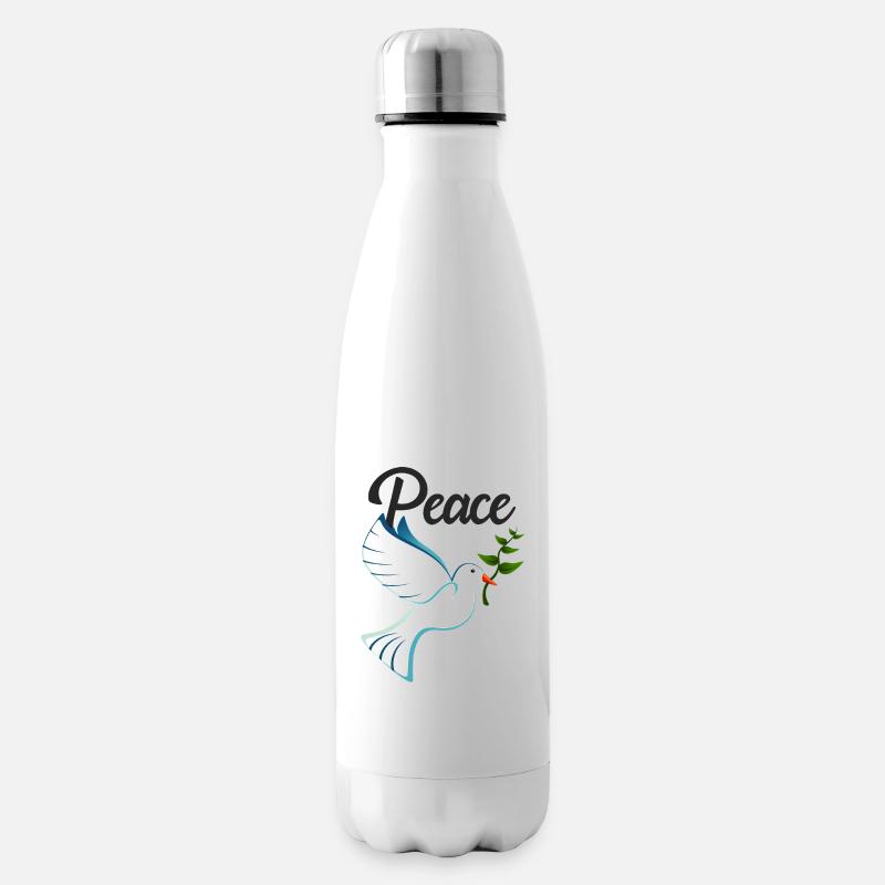 PEACE Friedenstaube - Isolierflasche - Weiß