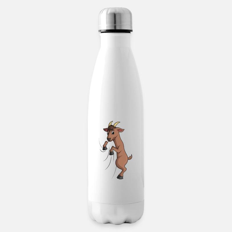 Ziege - Isolierflasche - Weiß