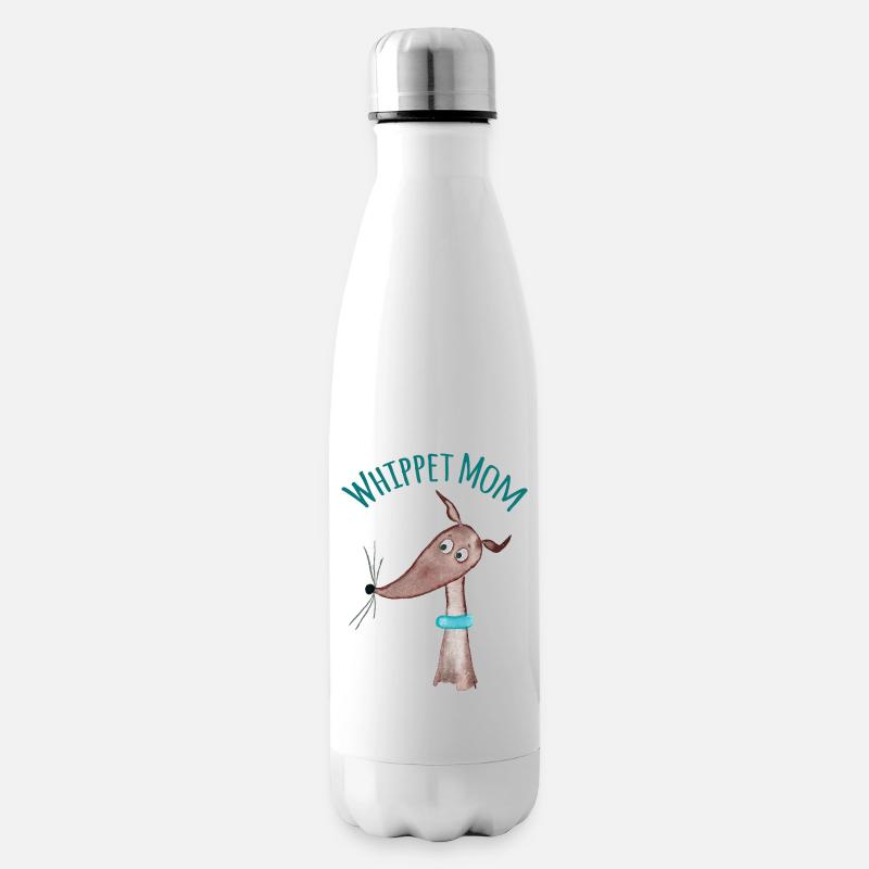 Whippet Mom - whippet brun - Bouteille isotherme - blanc