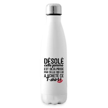 Cette femme est déjà prise par cet homme - Bouteille isotherme - blanc - Droite
