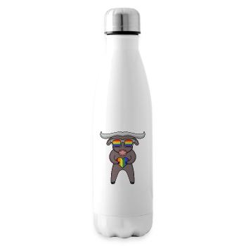 LGBT Animal Ox Rainbow - Insulated Water Bottle - white - Right