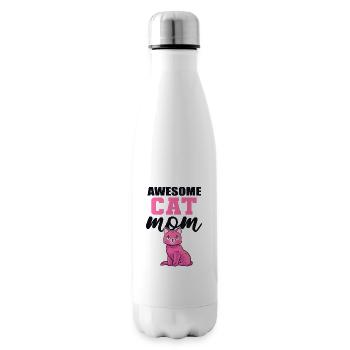 Awesome Cat Mom Hauskatze Miezekatze Kätzchen - Isolierflasche - Weiß - Rechts