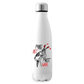 Make Art not War. Artists against war. - Insulated Water Bottle - white - Right