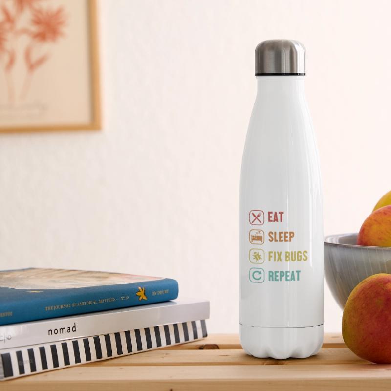 Eat Sleep Fix Bugs Repeat Developer Coder Isolierflasche