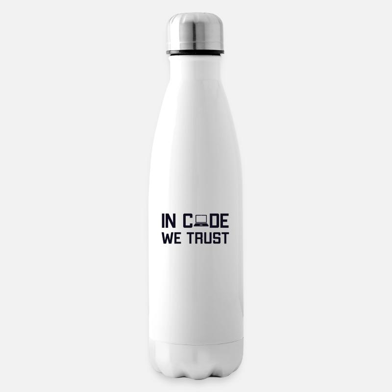 In Code We Trust Ingénieur logiciel Développeur - Bouteille isotherme - blanc