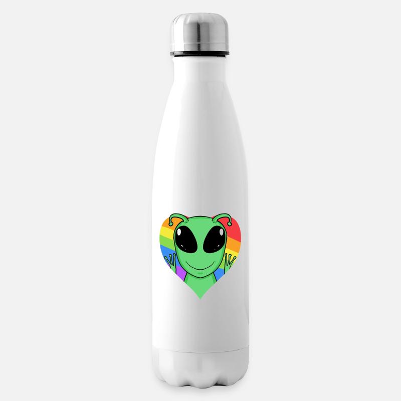 Alien Lgbt Regenbogen Farben - Isolierflasche - Weiß