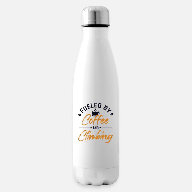 Fueled by Coffee and Climbing Escalade de bloc - Bouteille isotherme - blanc