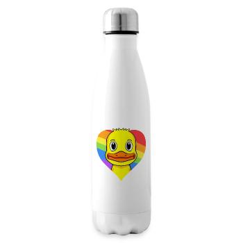 Ente Lgbt Regenbogen Farben - Isolierflasche - Weiß - Rechts