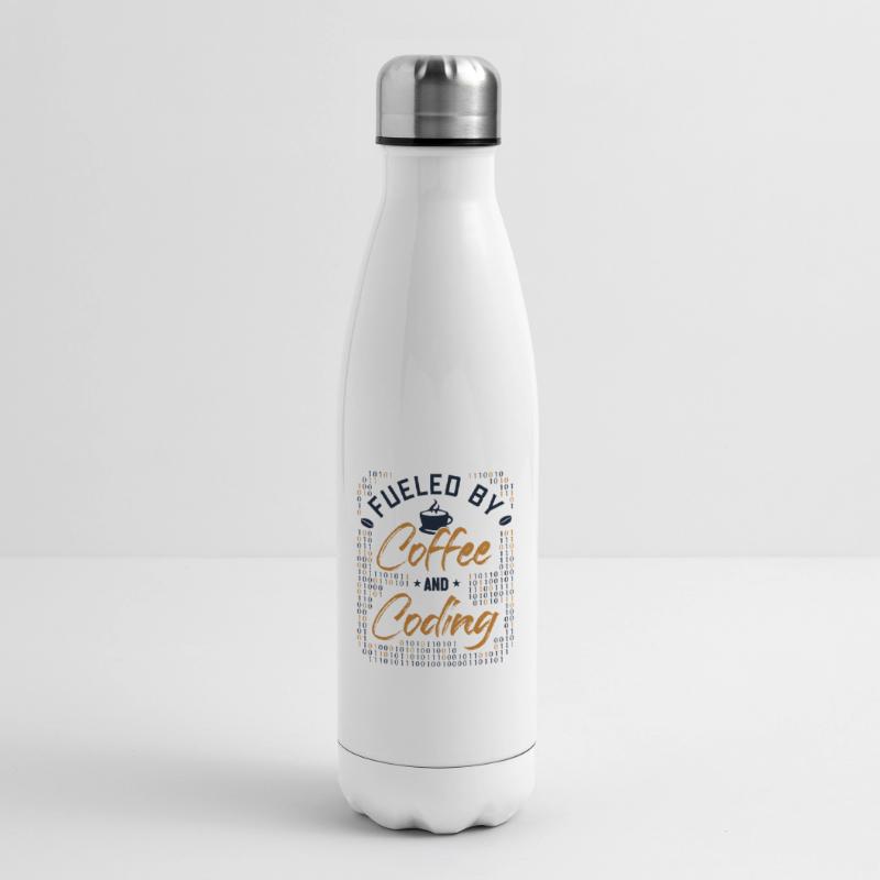 Fueled by Coffee and Coding Coder Software Insulated Water Bottle