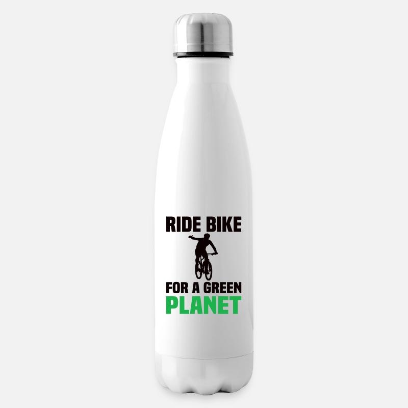 Pedala in bicicletta per un pianeta verde - Bottiglia Termica - bianco
