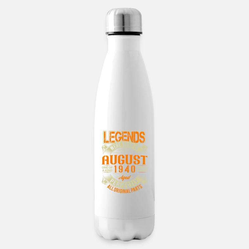 1940 August Geburtstag Legende - Isolierflasche - Weiß