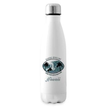 Surfer Beach Palms, Banzai Pipeline Hawaii - Insulated Water Bottle - white - Right
