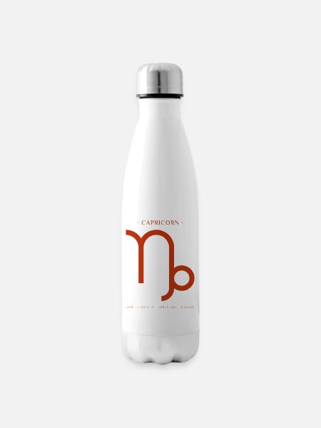 STERNZEICHEN Steinbock -red- - Isolierflasche - Weiß