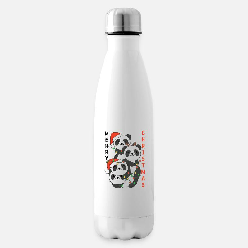 Panda Arbre de Noël Animaux de Noël Pandas - Bouteille isotherme - blanc
