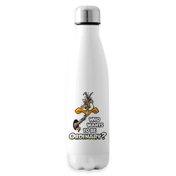 Strauß Strauss Lustiger Vogel Laufvogel Emu Spruch - Isolierflasche - Weiß - Rechts