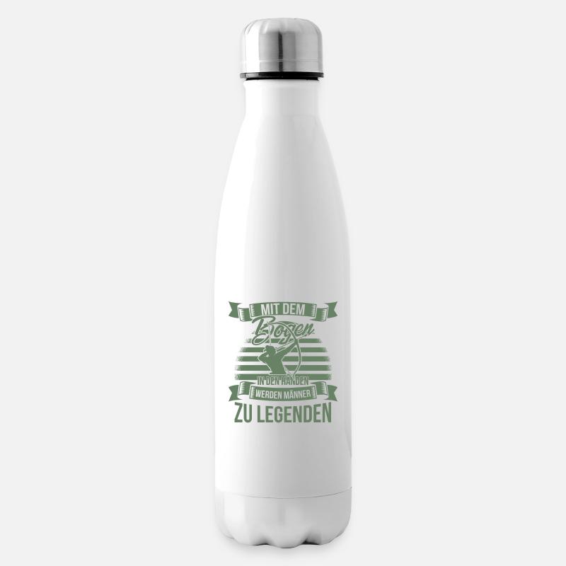 Bogenschiessen mit dem Bogen in den Händen - Isolierflasche - Weiß