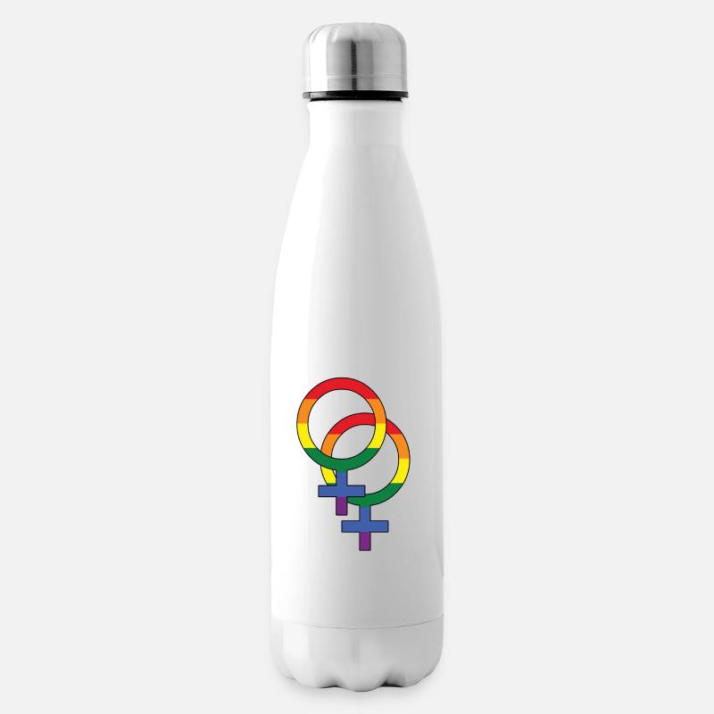 Lesbisch Rainbow Queer LGBTQ Gay Pride CSD - Isolierflasche - Weiß