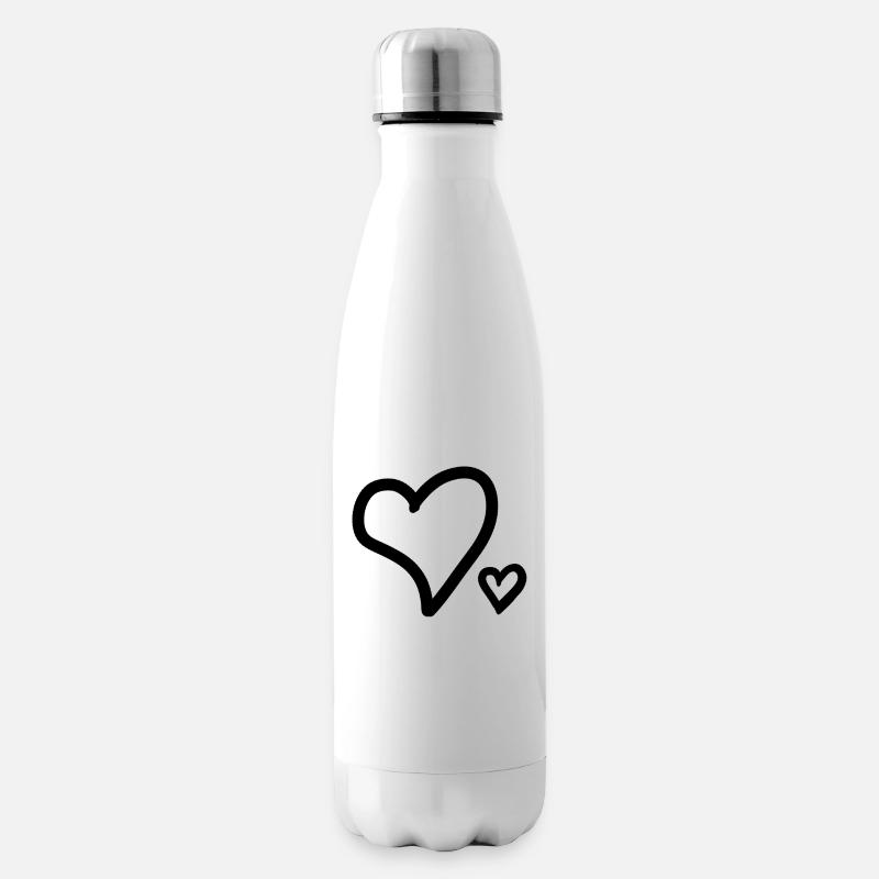 Herz Herze - Isolierflasche - Weiß