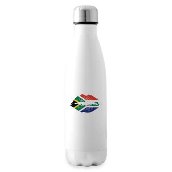 Mund Lippen mit Südafrika Farben Kontinent - Isolierflasche - Weiß - Rechts