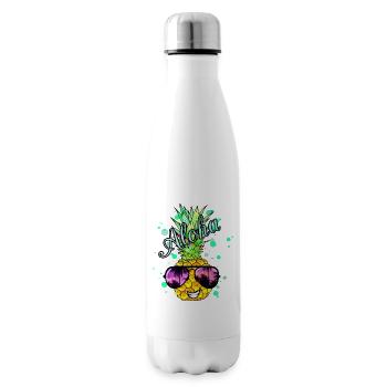 Aloha Ananas mit Farbspritzern - Isolierflasche - Weiß - Rechts