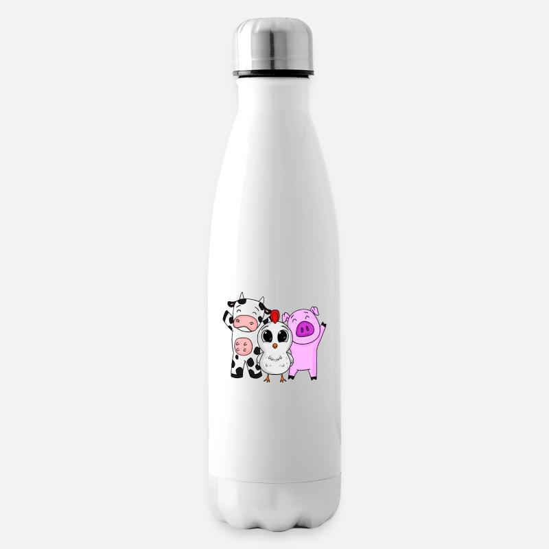 Bauernhof Tiere - Isolierflasche - Weiß