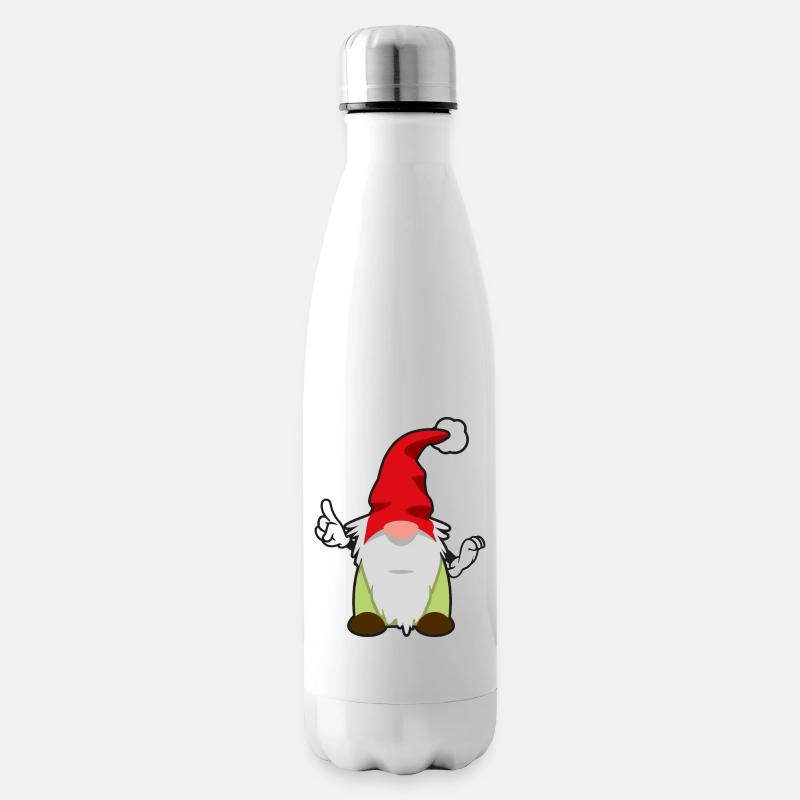 vierter Weihnachtswichtel - Isolierflasche - Weiß