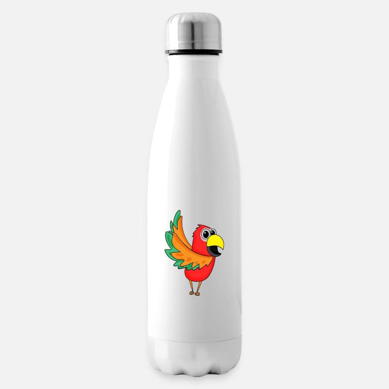 Papagei Dschungel - Isolierflasche - Weiß