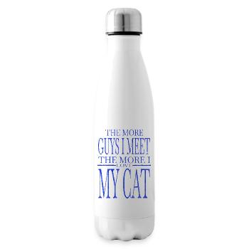 big cat gift idea cute fun animal lover - Insulated Water Bottle - white - Right