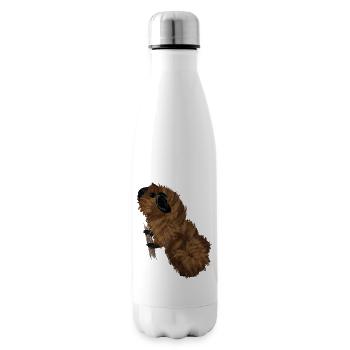 Design mit einem Rosetten-Meerschweinchen 3 - Isolierflasche - Weiß - Rechts