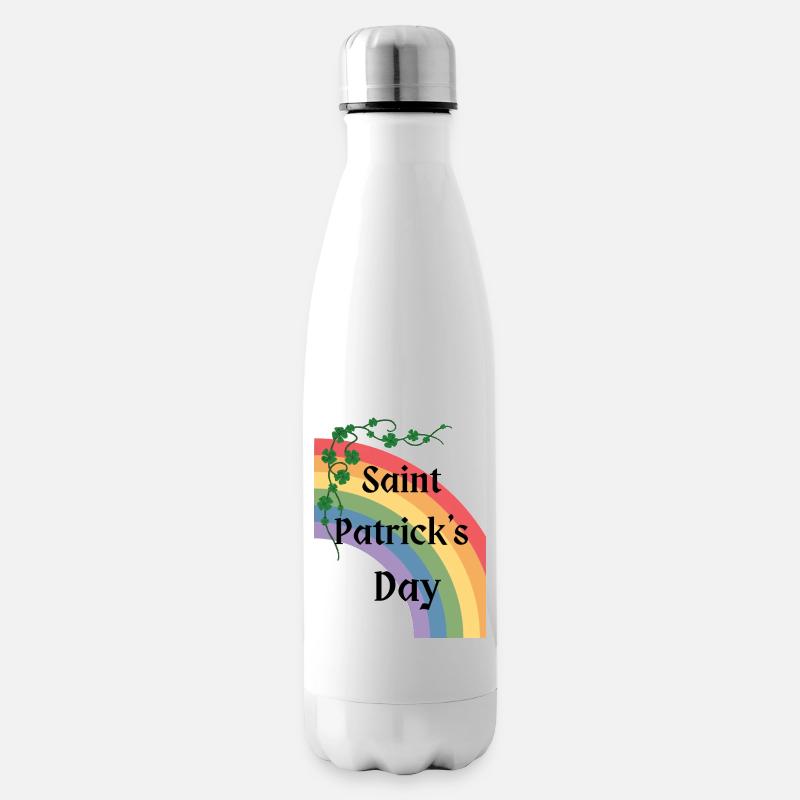 Fête de la Saint-Patrick avec arc-en-ciel - Bouteille isotherme - blanc